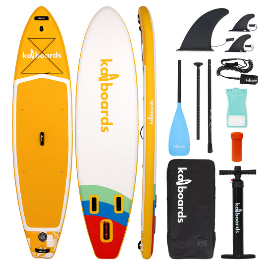 The Rainbow 10'6 Sarı Şişme Sup Paddle Board Kürek Sörfü Seti